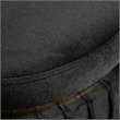 Furniture of America Magnus Fabric Upholstered Round Accent Stool in Black
