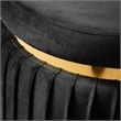 Furniture of America Magnus Fabric Upholstered Round Accent Stool in Black