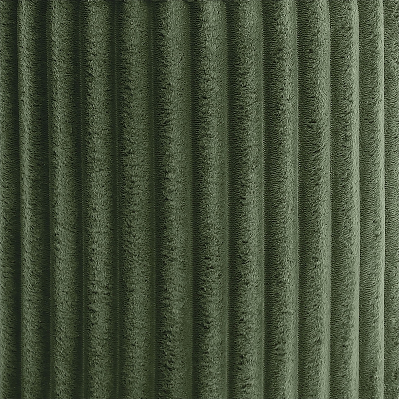 Furniture of America Vail Fabric Upholstered Round Plinth Base Stool in Green