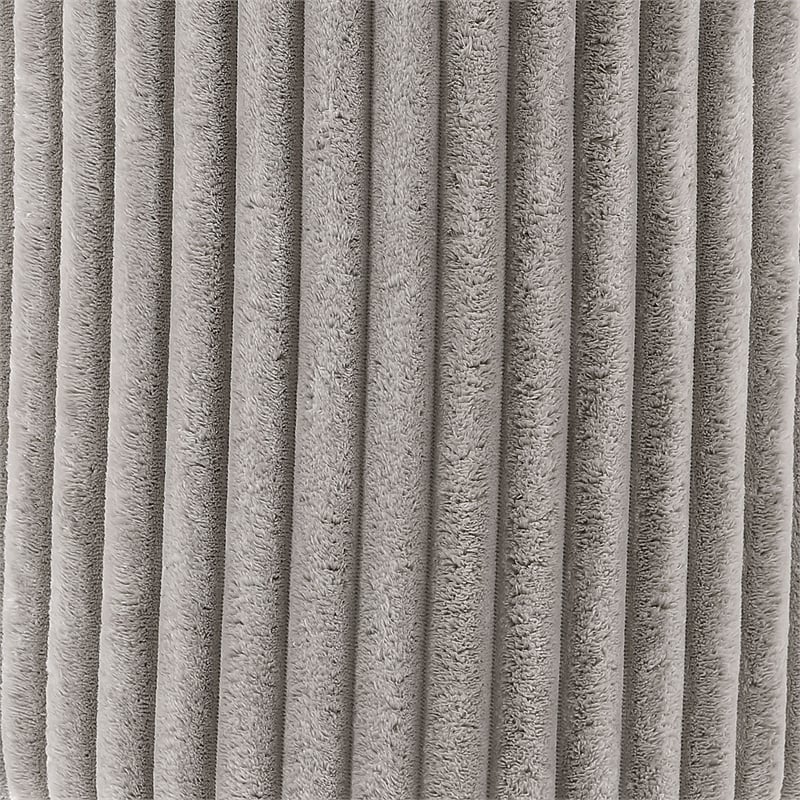 Furniture of America Vail Fabric Upholstered Round Plinth Base Stool in Gray