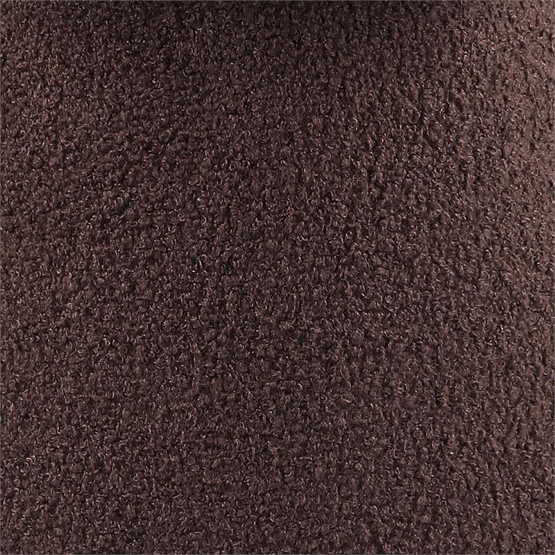 Furniture of America Rami Fabric Upholstered Round Mushroom-Shape Stool in Brown