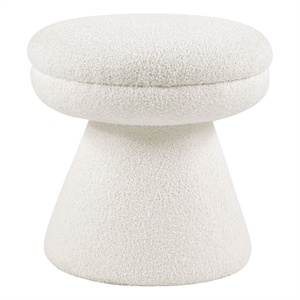 Furniture of America Rami Fabric Upholstered Round Mushroom-Shape Stool in Beige