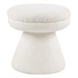 Furniture of America Rami Fabric Upholstered Round Mushroom-Shape Stool in Beige