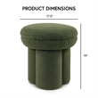 Furniture of America Rami Fabric Upholstered Round Mushroom-Shape Stool in Green
