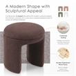 Furniture of America Rami Fabric Upholstered U-Shaped Shearling Stool in Green