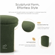 Furniture of America Rami Fabric Upholstered U-Shaped Shearling Stool in Green