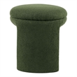 Furniture of America Rami Fabric Upholstered U-Shaped Shearling Stool in Green