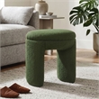 Furniture of America Rami Fabric Upholstered U-Shaped Shearling Stool in Green