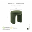 Furniture of America Rami Fabric Upholstered U-Shaped Shearling Stool in Green