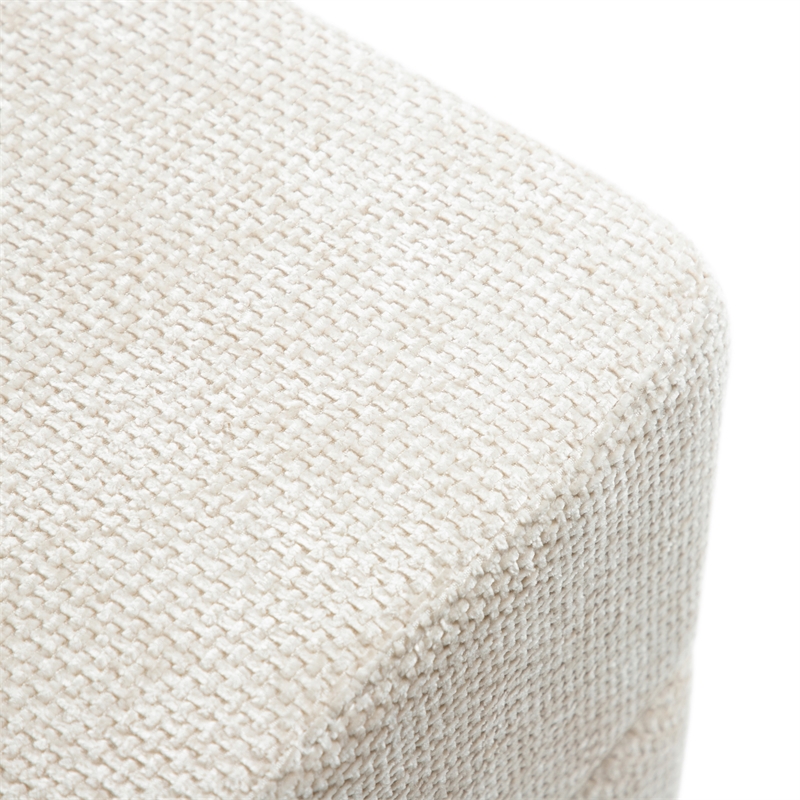 Furniture of America Renzo Chenille Square Cube Design Storage Stool in Beige