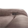 Furniture of America Jimmy Solid Wood L-Shaped Power Sectional with USB in Brown