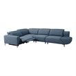 Furniture of America Kirel Fabric Swivel Arm L-Shaped Blue Power Sectional