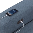 Furniture of America Kirel Fabric Swivel Arm L-Shaped Blue Power Sectional