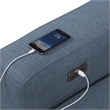 Furniture of America Kirel Fabric Swivel Arm L-Shaped Blue Power Sectional