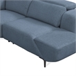 Furniture of America Kirel Fabric Swivel Arm L-Shaped Blue Power Sectional