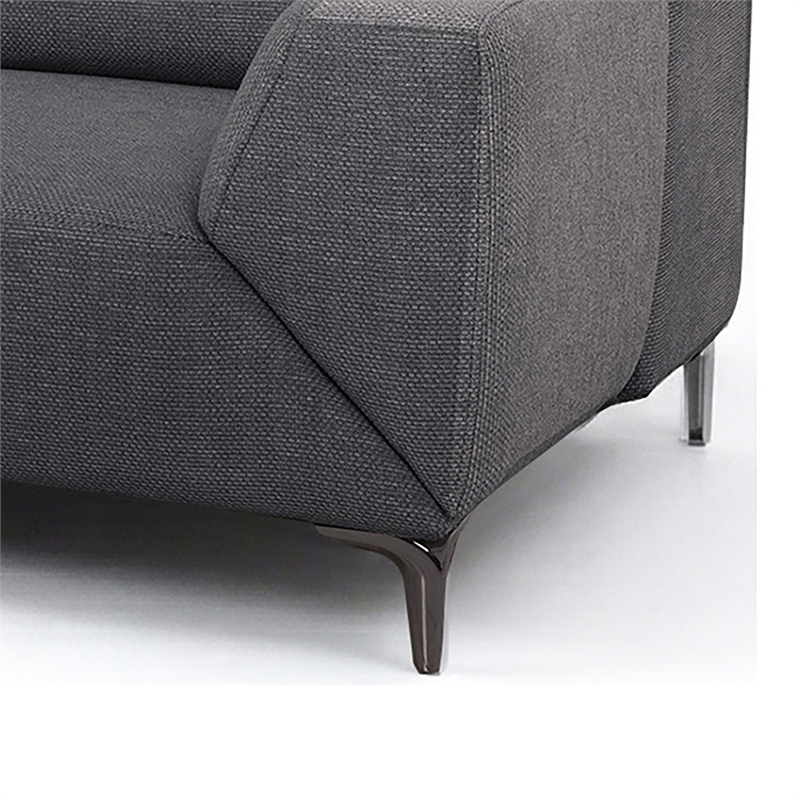Furniture of America Kirel Fabric Swivel Arm L-Shaped Gray Power Sectional