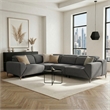 Furniture of America Kirel Fabric Swivel Arm L-Shaped Gray Power Sectional