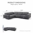 Furniture of America Kirel Fabric Swivel Arm L-Shaped Gray Power Sectional