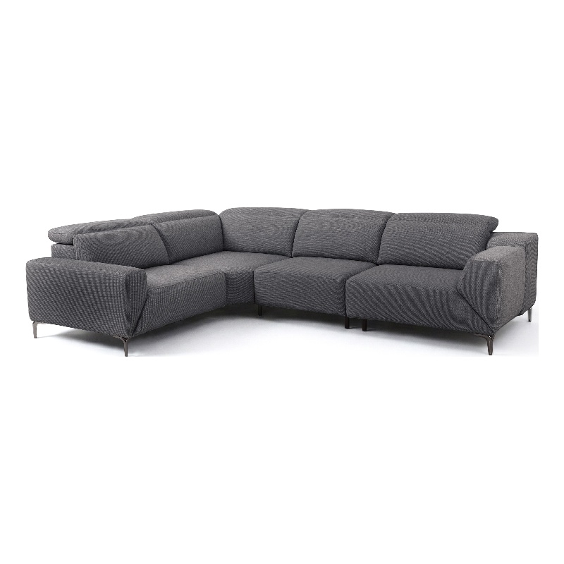 Furniture of America Kirel Fabric Swivel Arm L-Shaped Gray Power Sectional
