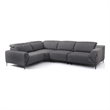 Furniture of America Kirel Fabric Swivel Arm L-Shaped Gray Power Sectional