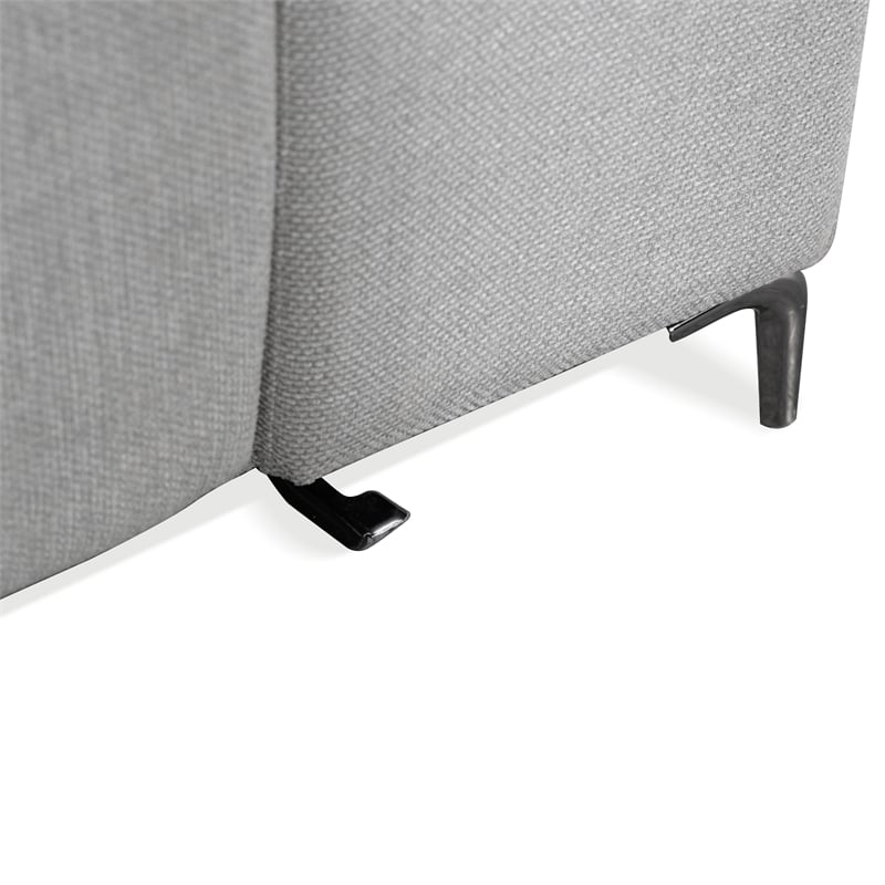 Furniture of America Kirel Fabric Swivel Arm L-Shaped Light Gray Power Sectional