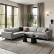 Furniture of America Kirel Fabric Swivel Arm L-Shaped Light Gray Power Sectional