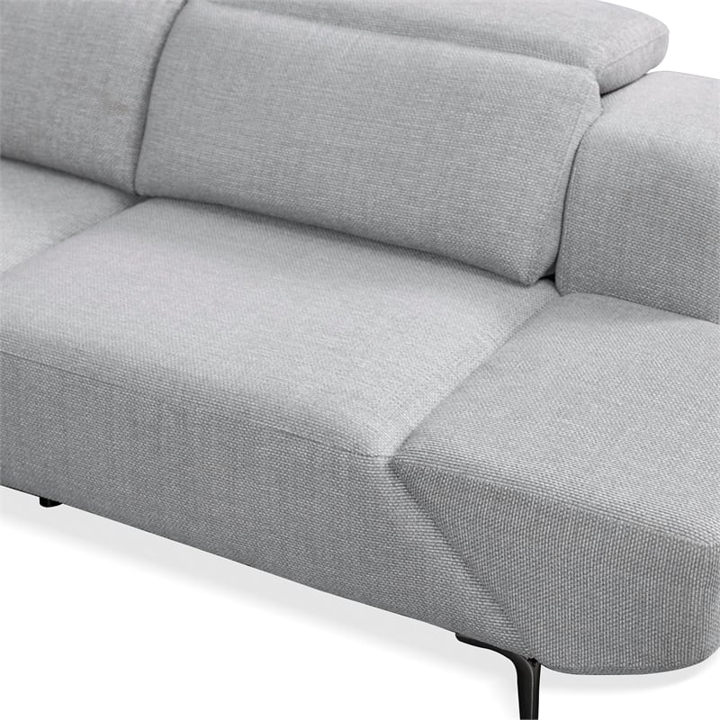 Furniture of America Kirel Fabric Swivel Arm L-Shaped Light Gray Power Sectional