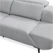 Furniture of America Kirel Fabric Swivel Arm L-Shaped Light Gray Power Sectional