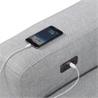 Furniture of America Kirel Fabric Swivel Arm L-Shaped Light Gray Power Sectional