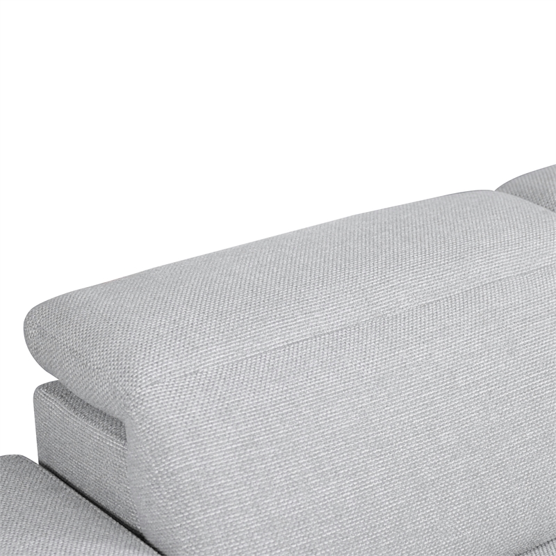 Furniture of America Kirel Fabric Swivel Arm L-Shaped Light Gray Power Sectional