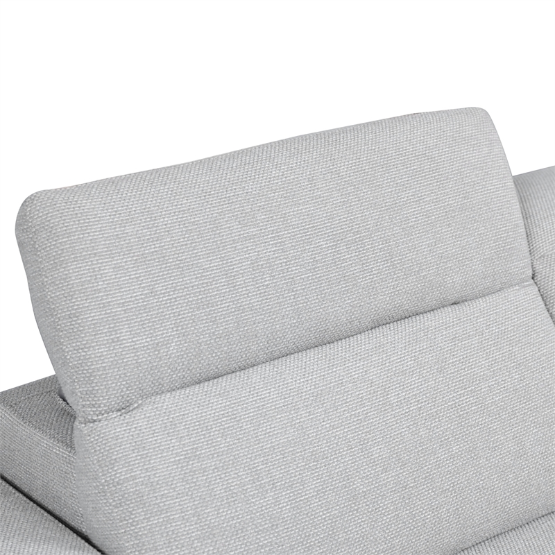 Furniture of America Kirel Fabric Swivel Arm L-Shaped Light Gray Power Sectional
