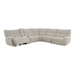 Furniture of America Tavie Chenille L-Shaped Power Sectional with USB in Beige