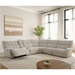 Furniture of America Tavie Chenille L-Shaped Power Sectional with USB in Beige