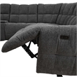 Furniture of America Tavie Chenille L-Shaped Power Sectional with USB in Gray