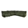 Furniture of America Tavie Chenille L-Shaped Power Sectional with USB in Green