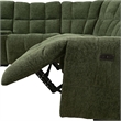 Furniture of America Tavie Chenille L-Shaped Power Sectional with USB in Green