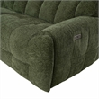 Furniture of America Tavie Chenille L-Shaped Power Sectional with USB in Green