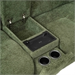Furniture of America Tavie Chenille L-Shaped Power Sectional with USB in Green