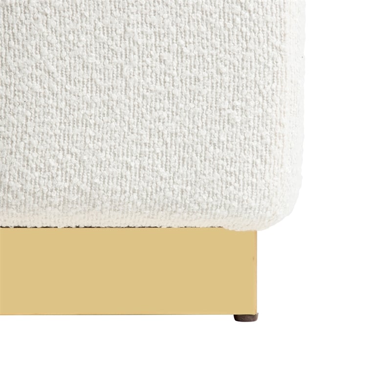 Furniture of America Renzo Fabric Upholstered Square Storage Stool in Beige