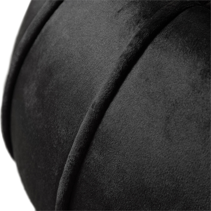 Furniture of America Magnus Velvet Round Bow Tie Design Stool in Black