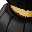 Furniture of America Magnus Velvet Round Bow Tie Design Stool in Black