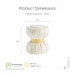 Furniture of America Magnus Velvet Round Bow Tie Design Stool in White