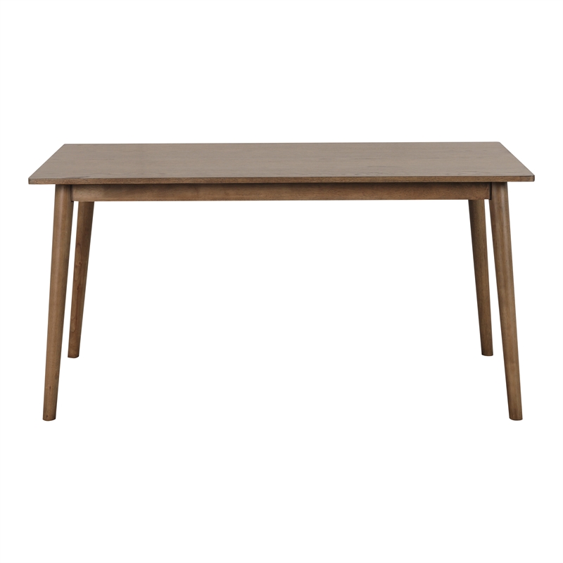 Furniture of America Worlow Solid Wood Rectangular Dining Table in Walnut