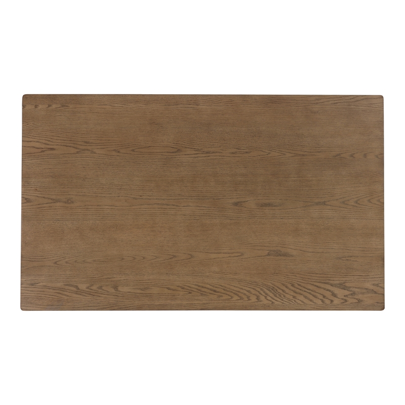 Furniture of America Worlow Solid Wood Rectangular Dining Table in Walnut