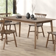 Furniture of America Worlow Solid Wood Rectangular Dining Table in Walnut