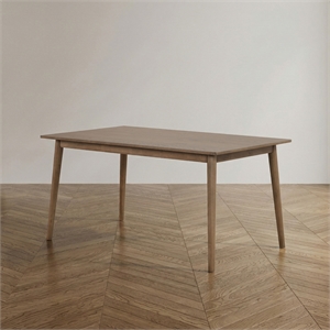 Furniture of America Worlow Solid Wood Rectangular Dining Table in Walnut
