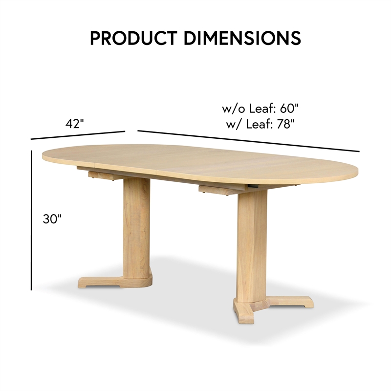 Furniture of America Alakez Solid Wood Extendable Oval Dining Table in Oak