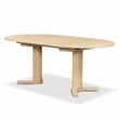 Furniture of America Alakez Solid Wood Extendable Oval Dining Table in Oak