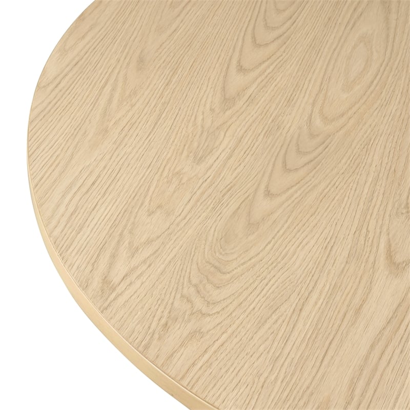 Furniture of America Alakez Solid Wood Extendable Oval Dining Table in Oak