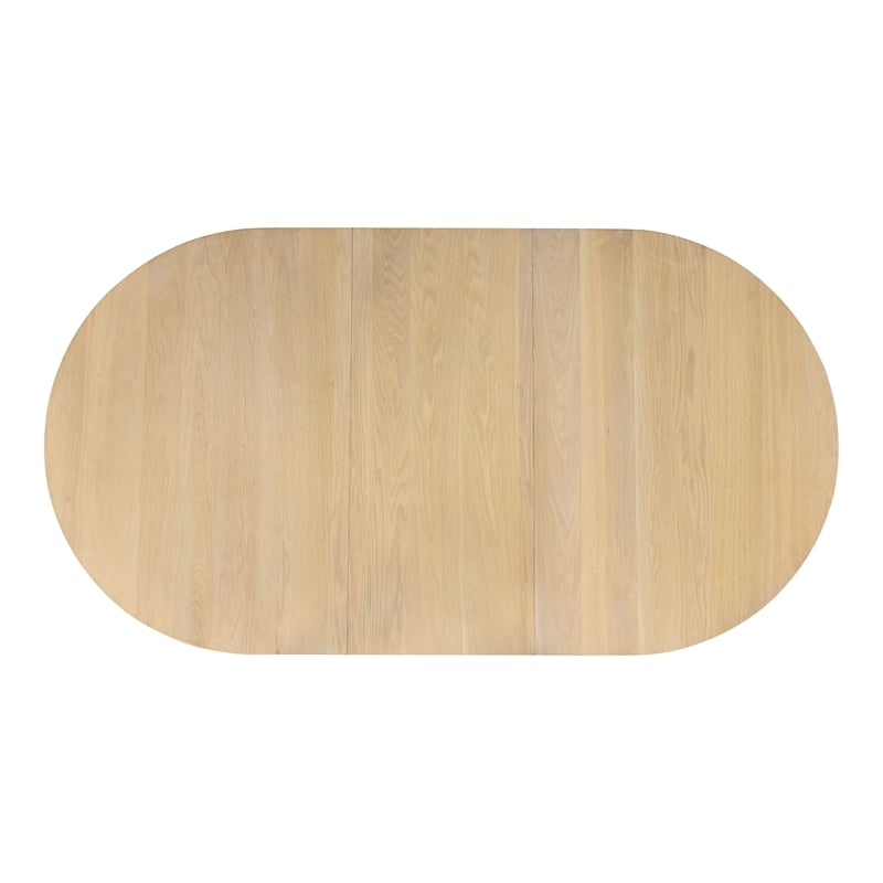 Furniture of America Alakez Solid Wood Extendable Oval Dining Table in Oak